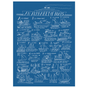 An Alphabet Of Boats. A3 .Blue and White