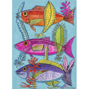 Three colourful fish