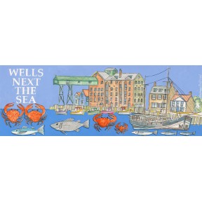 Village print. Wells Next The Sea.Norfolk.Long.
